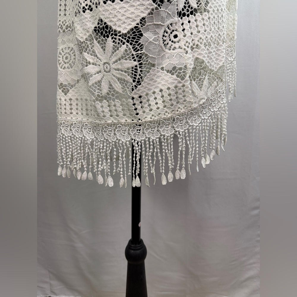 Cal Style USA White Lace Kimono Duster Boho Crochet - Size XL-3XL - Picture 3 of 9